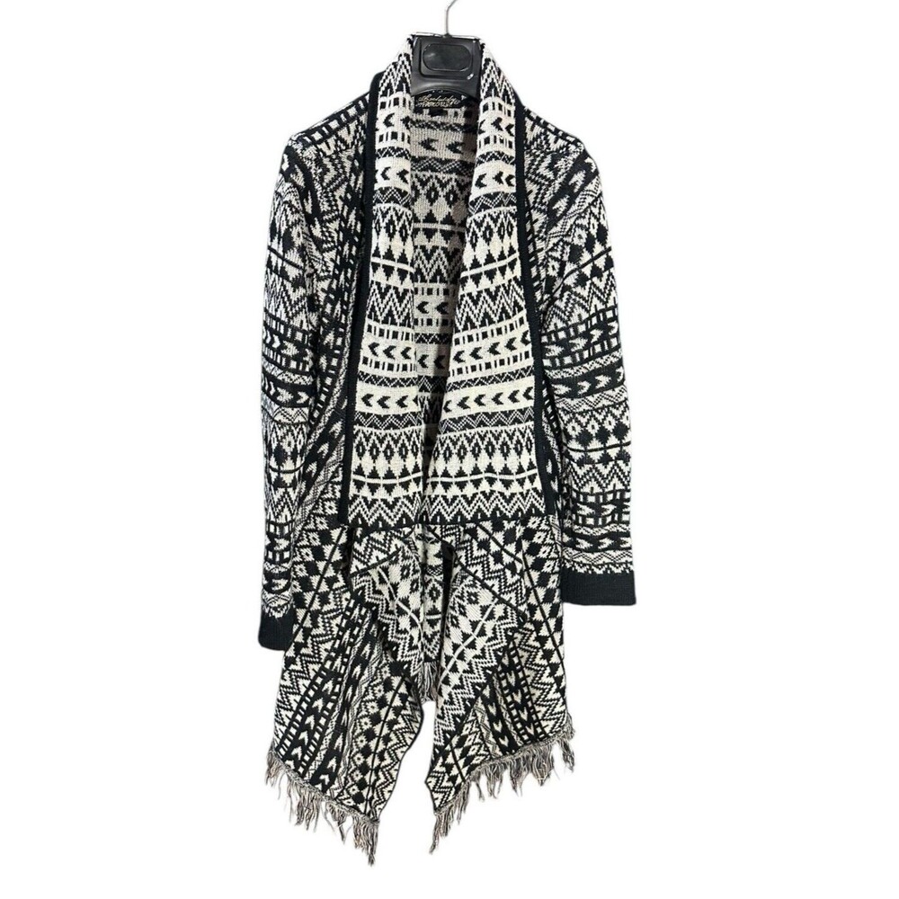 Absolutely Famous long cardigan fringe bottom L long sleeve lagen look boho